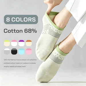 Women’s Breathable Ankle Socks Combed Cotton Knitted Anti Odor Quick Dry Cuff Logo for Youth Adult Custom Logo