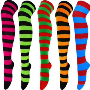 Women’s Breathable Knit Over-the-Knee Socks with Custom Logo One Size Plus Cartoon Print Design for Spring Made of Polyester