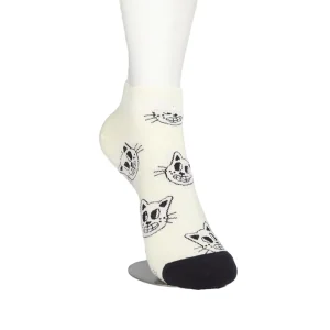 Women’s Breathable Knitted Cotton Socks Custom Logo Casual Daily Ankle Length Socks