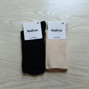 Women’s Breathable Ribbed Cotton Socks One Size Fits Most Anti-Bacterial Crew Length for Daily Use