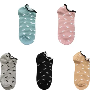 Women’s Casual Ankle Length Sports Socks for Spring Summer Breathable with Anti Slip Feature Nude Foot Logo on Body or Cuff