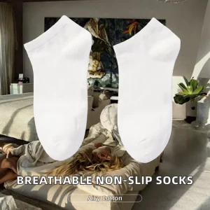 Women’s Casual Solid Color Short Socks Breathable Non Slip Socks