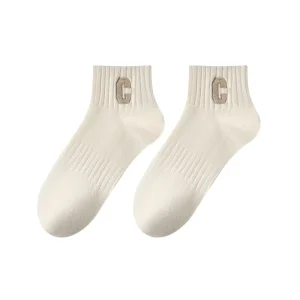 Women’s Casual Summer Thin Short Socks Antibacterial Breathable Cotton Crew Deodorant for Spring and Autumn