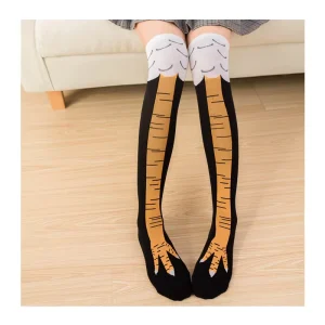Women’s Chicken Leg Socks with Animal Cartoon Design Funny Novelty Knee High Socks for Daily Use Autumn Season Logos Body Cuff