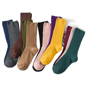 Women’s Classic Casual Ribbed Spandex/Polyester/Cotton Blend Crew Socks Knitted Anti-Bacterial Yoga Sports Use Spring