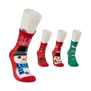 Women’s Cotton Crew Socks in Red for Daily Use with Customizable Body or Cuff Logo for Christmas Holiday