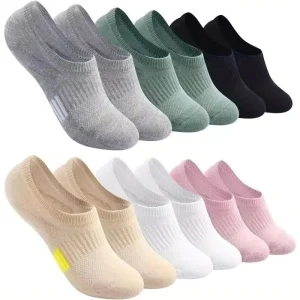 Women’s Cotton Hosiery No Show Mesh Athletic Ankle Cushioning Running Socks Low Cut Sport Summer Breathable Daily Knitted