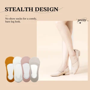 Women’s Cotton No Show Socks Non Slip Invisible Liner Socks for Flats Sneakers Low Cut Anti-slip Summer Casual Socks