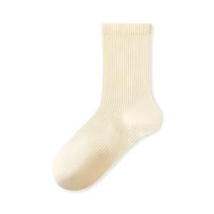 Women’s Cotton Socks Mid calf Spring Summer Thin Style Boneless 7A Antibacterial Anti odor Sweat absorbing Breathable Casual