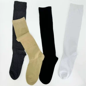 Women’s Cotton Soft Keep Warm Thigh High Knee Length Slimming Leg Socks Solid Color Knitted Stockings