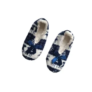Women’s Cozy Bootie Socks Low Cut Slipper Socks with Bow Detail