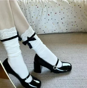 Womens Crew Socks Lace Ruffle Frilly Cotton Cute Princess Ankle Dress Socks for Girl