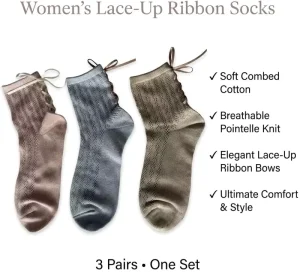 Women’s Custom Cotton Casual Lace Bow Socks High Quality Ladies mesh socks
