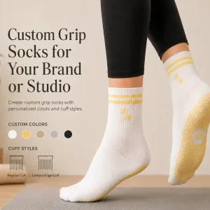 Women’s Custom Grip Yoga Socks High Quality Comfortable Non Slip Grip Sock Custom Pilates Workout Socks