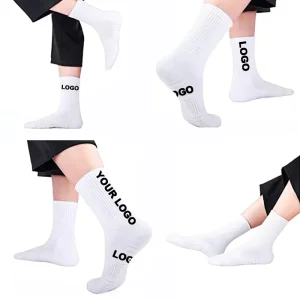 Women’s Custom Logo Cotton Dress Socks Crew Socks with Anti-Slip Feature for Daily Use Low MOQ for Summer