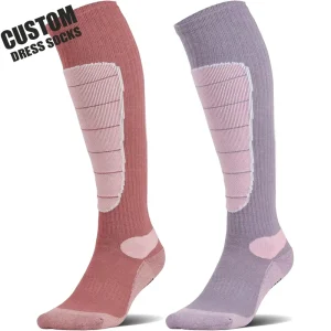 Women’s Customizable Knee High Winter Wool Ski Socks Factory Designed Sports Socks for Warmth
