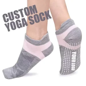 Women’s Customized Logo Yoga Ankle Socks Non-Slip Knitted Pilates Socks Anti-Slip Grip Sock for Yoga Dance Pilates for Spring