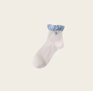 Women’s Cute Breathable Ankle-Length Slouch Socks 2-Toe Knitted with Digital Print Logo on Cuff