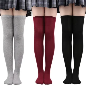 Women’s European American Style Over The Knee Performance Socks Thin Knitted Daily Use Dance Cosplay Stockings Body Logo