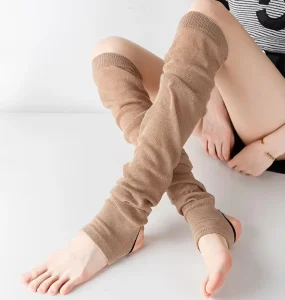 Women’s High Knee Yoga Socks Toeless Dance Pilates Socks Thin Slouch Socks Sports Long Leg Warmer