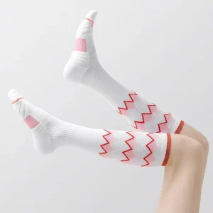 Women’s High Muscle Compression Crew Socks Thin Sports Socks for Running Rope Skipping Exercise Customizable Sweat Absorbent
