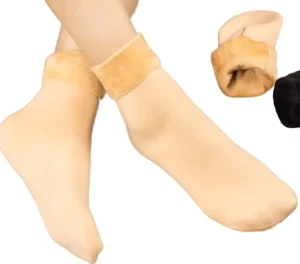 Women’s Home Velvet Winter Socks Soft Casual Solid Color Breathable Thick Thermal Ankle Length Cartoon Animal Cuff Bottom Body