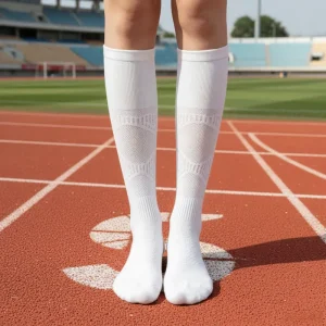 Women’s Knee High Sports Socks Breathable Thin Running Fitness Sports Support Summer White Socks