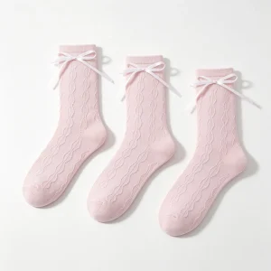 Women’s Knitted Cotton Sexy Mesh Socks Transparent Short Breathable Quick Dry Elastic Crew Length for Daily Use with Logo Cuff