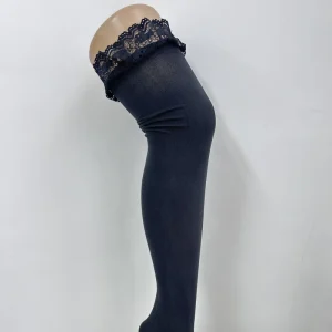 Women’s Lace Spliced High Socks Classic Basic Versatile Knee Socks