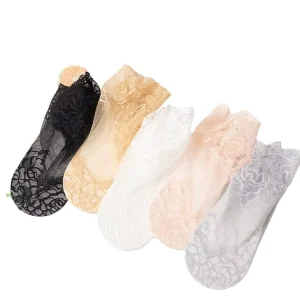 Women’s Lace Sweat Absorbing Short Tube Boat Socks