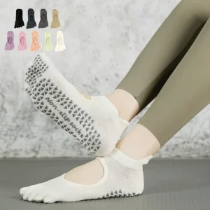 Women’s Long Cotton Yoga Pilates Socks Non Slip Custom Logo Ankle Length Manufacturer