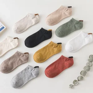 Women’s Low Cut Socks Solid Color Breathable Sweat-Absorbent Socks