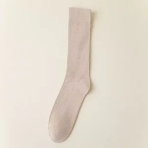 Women’s Medium Size Cotton Pile Socks Breathable and Soft Boneless Hosiery Pure Color Stockings