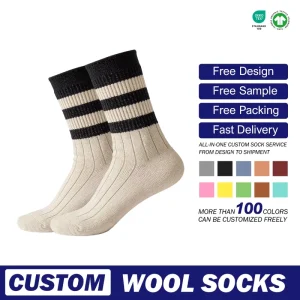 Women’s Mid-Calf Knitted Polyester Socks Winter Trendy Sweat-Absorbent Sports Versatile Regular College Style Korean Version