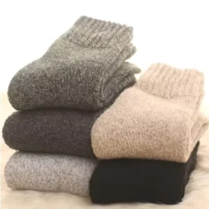 Women’s Mid Calf Thick Warm Breathable Solid Color Casual Wool Socks