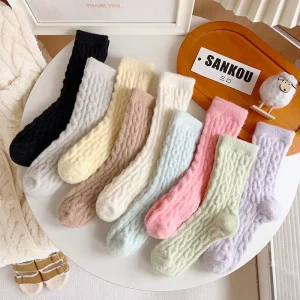 Women’s Mid-calf Socks for Autumn and Winter Thickened Warm Home Socks Sleep Socks