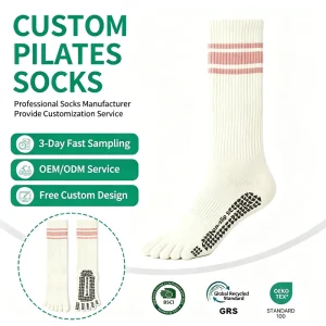 Women’s Non-Slip Breathable Quick Dry Winter Medias Antideslizantes Knee High Fitness and Pilates Knitted with Body Logo