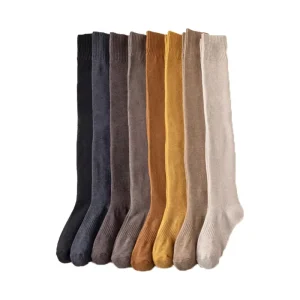 Women’s Over-the-Knee Sock Fit Thigh High Boots Autumn Winter Breathable Compression Anti-Slip Stockings Thick Socks
