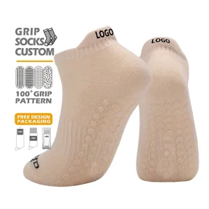 Womens Pilates Socks Custom Design Ankle Non Slip Grip Sock Spring Season Custom Logo Eco friendly Bottom Anti Slip Yoga Sock