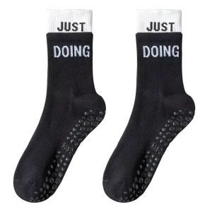 Women’s Professional Anti-slip Crew Socks Knitted Cotton Breathable Sweat-Absorbent Summer Fitness Pilates Yoga Socks