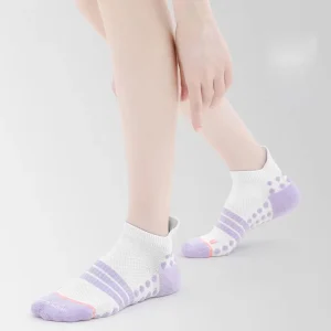 Women’s Professional Crew Height Sports Socks Non Slip Sweat Absorbing Breathable Bottom Autumn Print Knitted Technique Body