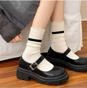 Women’s Seamless Mid-Calf Socks Thin Summer Cotton Socks Solid Colors Hand-Stitched Toe Soft Slouch Socks for Fall & Maternity
