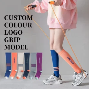 Women’s Sexy Autumn Warm Knee High Socks AB Stockings Logo Knitted Techniques Digital Printing Youthful Cuff Bottom Sporty