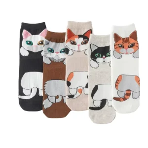 Women’s Socks 3D Cartoon Cat Ankle Socks Manufacturer