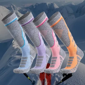 Women’s Soft Cotton Ski Socks Thermal Warm Winter Thick Knee High Snowboarding Skiing Socks