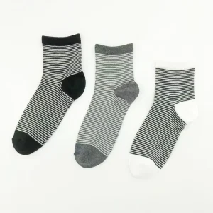 Women’s Stripe Quarter Socks Breathable Hosiery Cotton Women Daily Wear Socks