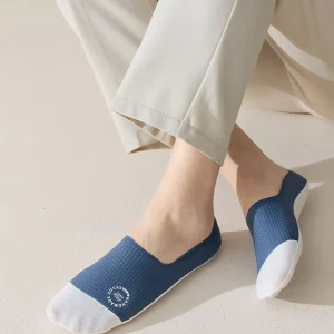 Women’s Summer Breathable Boat Socks Invisible Thin Non-Slip Casual Heel Knitted Solid Color with Custom Logo Design