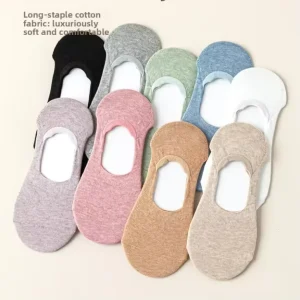 Women’s Summer Casual Thin No Show Socks 100% Cotton Sporty Sweat-Absorbent & Breathable Quick Dry