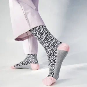 Women’s Summer Dress Socks Knitted Thin Daily Use with High grade Cotton and Breathable Anti Bacterial Fabric Logo on Bottom