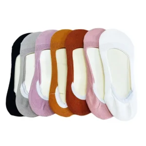 Women’s Summer No Show Solid Color Boat Socks Non Slip Low Cut Invisible Liner Socks